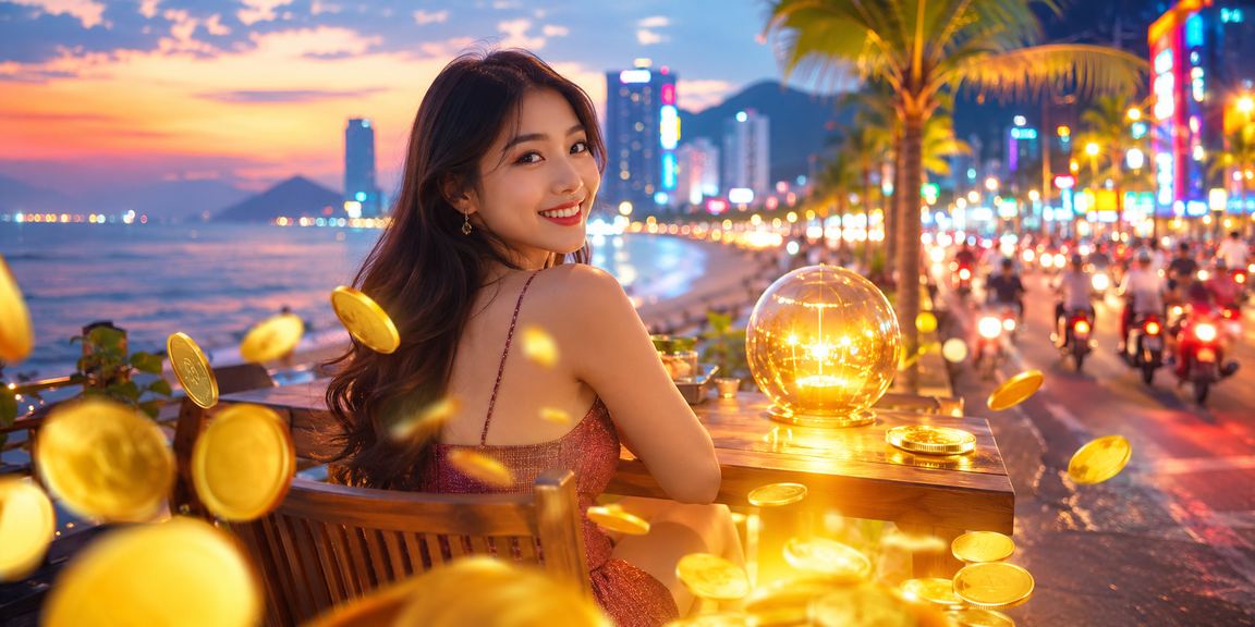 Người dùng tại Đà Nẵng ngồi quán cà phê kiểm tra kết quả xổ số và giao dịch tài chính trên di động
