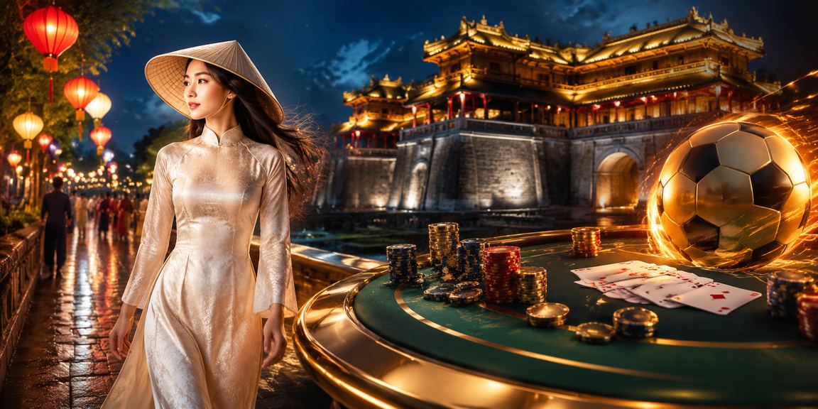 Khung cảnh người chơi Việt Nam tham gia các trò giải trí casino và đặt cược trực tuyến buổi tối